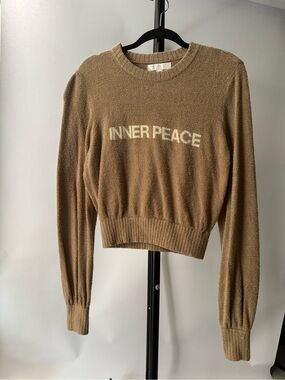 Spiritual Gangster Tan 'Inner Peace' Crewneck Sweater